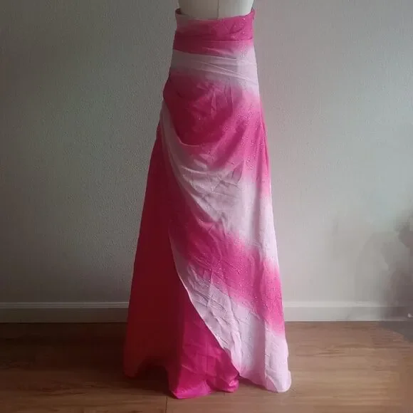 Y2K Pink Shimmery Ombre Fairy Prom Dress - Picture 2 of 5
